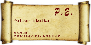 Peller Etelka névjegykártya